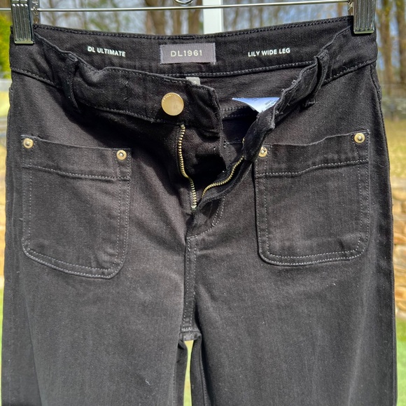 DL 1961 Lily Wide Leg Black Jeans - Picture 6 of 16